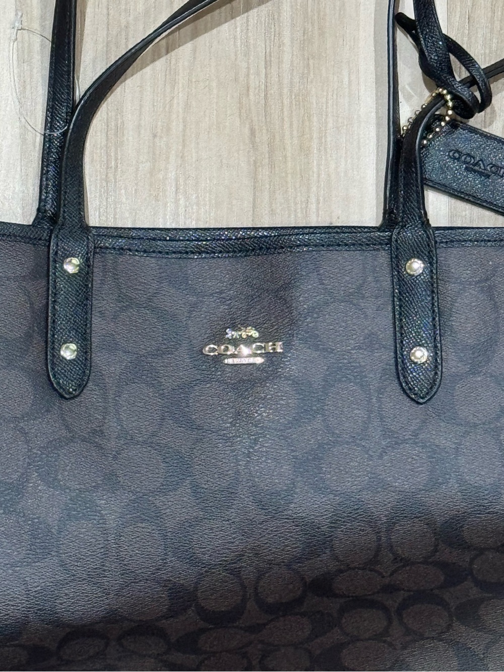 NEW Coach Reversible City Signature Tote Bag Purse - Picture 2 of 4